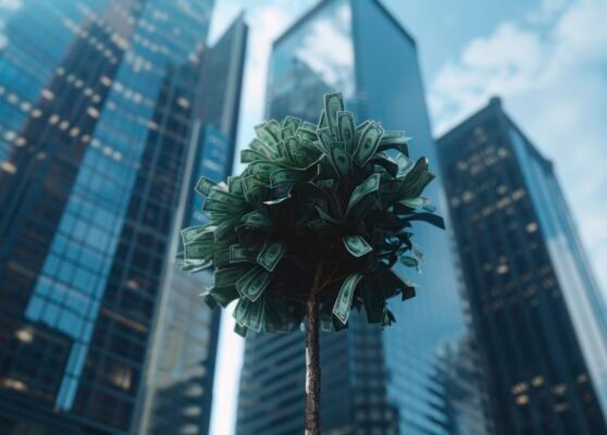 renderizacao-3d-da-arvore-dinheiro renderizacao-3d-da-arvore-dinheiro